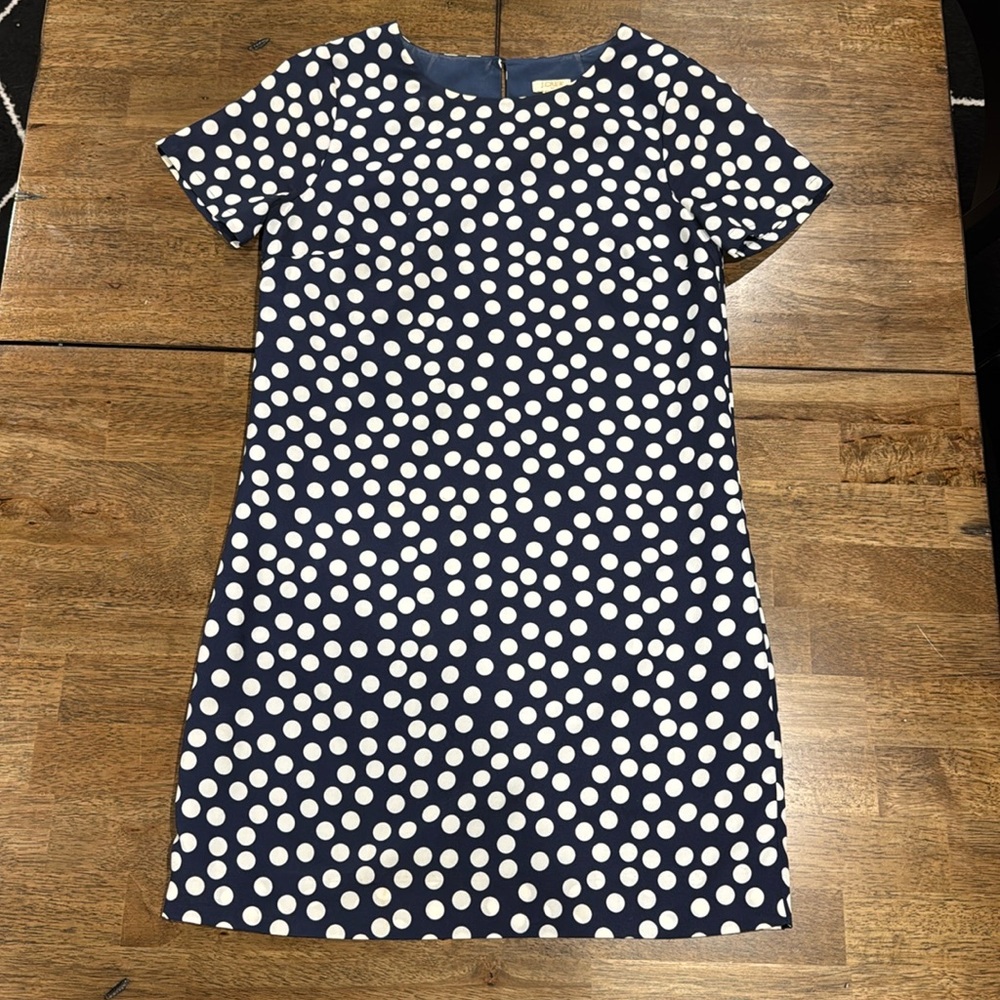 Jcrew Polka Dot Dress. Navy with White Dots. Size 2.